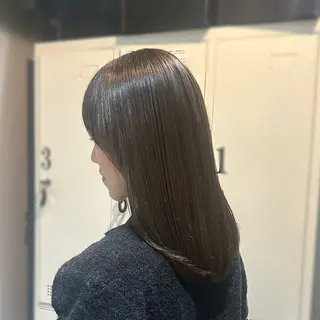 セミロング カラー ヘアアレンジ 縮毛矯正+モテカラー 🎀✨MIHOのヘアスタイル