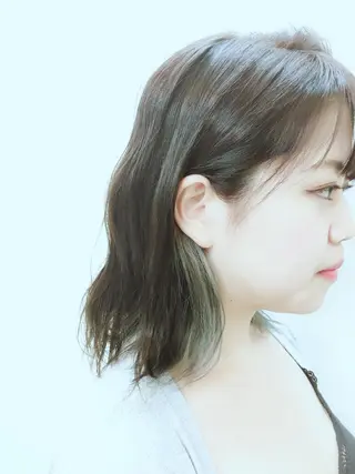 ミディアム カラー 菅沼 まみのヘアスタイル