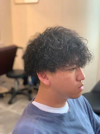 ショート パーマ メンズ CECIL hair なんば店所属・メンズパーマ 艶髪☆店長☆有馬のヘアスタイル