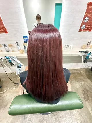 セミロング カラー 失敗しない縮毛矯正 /関内/あべのヘアスタイル