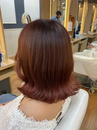 ミディアム カラー ヘアアレンジ 韓国ヘア sasugaのヘアスタイル