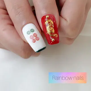 ネイル Rainbow nailsくろちゃんのネイルデザイン