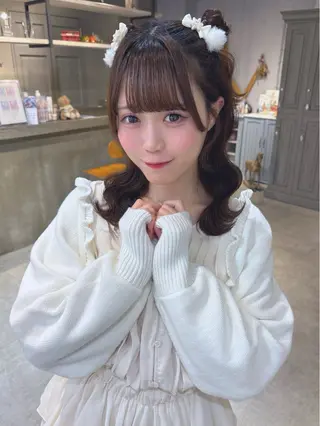 セミロング ヘアアレンジ 🩰ピンクベージュ 💞midori💞のヘアスタイル