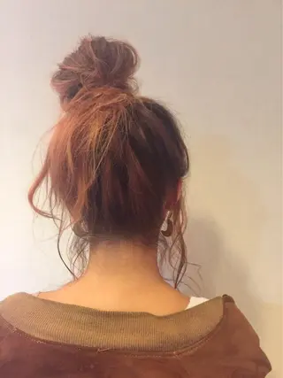 ロング カラー ヘアアレンジ 平川 友希子のヘアスタイル