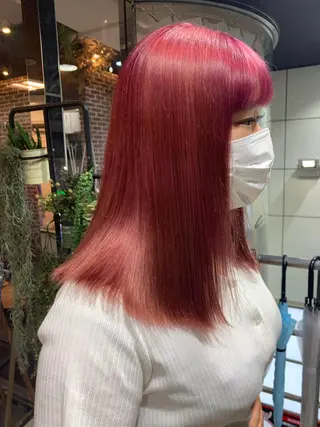 セミロング 💖デザインカラー/ タダ ハナカ💖のヘアスタイル