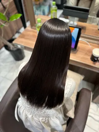 ロング パーマ ツヤ髪縮毛矯正💫/ ハイトーン/あゆみのヘアスタイル