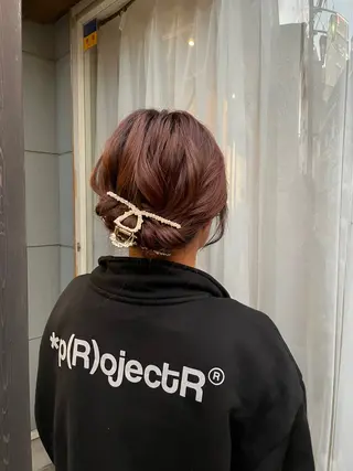 ヘアアレンジ 暗髪カラー/艶カラー /ヘアセットのヘアスタイル