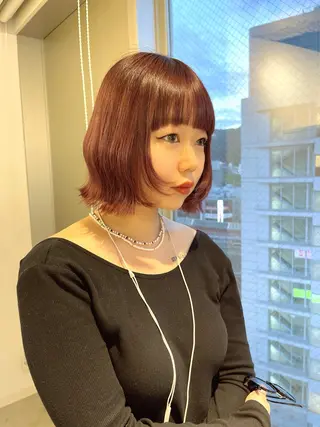 ショート カラー 店長　MANAMI ／ブリーチ／骨格ボブのヘアスタイル