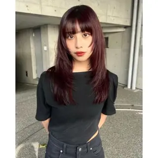 ロング カラー ボブ/透明感カラー EMIRIのヘアスタイル