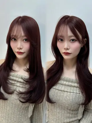 ロング レイヤーカット/ 艶カラー/山内一暉のヘアスタイル