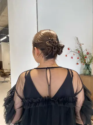 ロング ヘアアレンジ 暖色カラー /ヘアアレンジ/花鈴のヘアスタイル