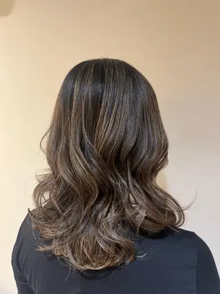 セミロング カラー パーマ Lamie所属・大人女子&髪改善専門 Nobuフリーランスのヘアスタイル