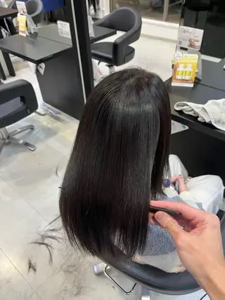 ミディアム カラー パーマ 諸岡 玲のヘアスタイル