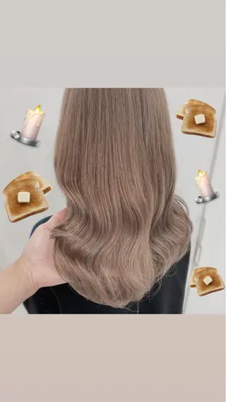 セミロング カラー まつパ/ケア ブリーチ/sEnAのヘアスタイル