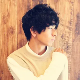 ミディアム パーマ hairsalonWOOD四條畷店所属・【無料】メンズ ヘアモデル大募集のヘアスタイル