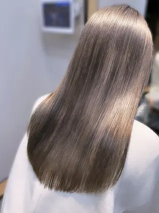 ロング 最小ダメージ縮毛矯正 /暖色カラー/Rieのヘアスタイル