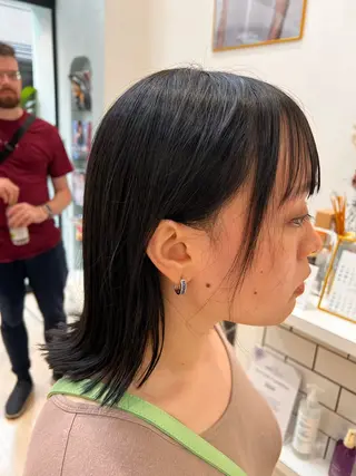 ミディアム カラー パーマ ヘアアレンジ メンズ 堀井 凌平のヘアスタイル