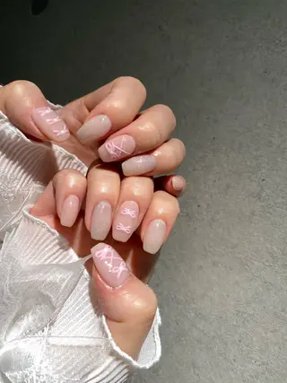 ネイル I-nailロング /ワンホン/キラキラのネイルデザイン