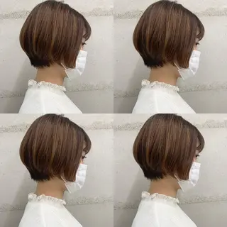 ショート カラー 透明感/オリーブ/ グレージュ/YUKAのヘアスタイル