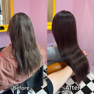 ロング シール＋ちび編み込み エクステ梅田🐨のヘアスタイル