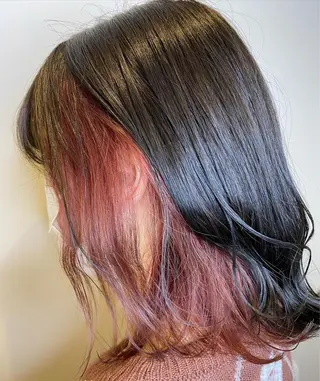 ミディアム カラー ハイライト/ブリーチ バレイヤージュ関佳祐のヘアスタイル