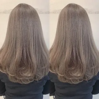 セミロング カラー 透明感/オリーブ/ グレージュ/YUKAのヘアスタイル