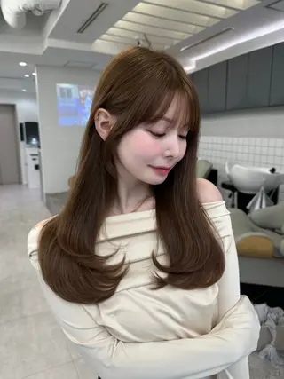 セミロング 映える顔まわり/前髪 特化 💗 ユキマのヘアスタイル