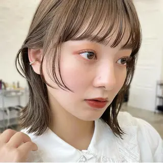 ミディアム カラー ヘアアレンジ 【柔らか透明感✨/ 似合せ前髪】大石葉月のヘアスタイル