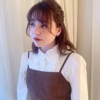 ミディアム カラー ヘアアレンジ 梅本 佳奈のヘアスタイル