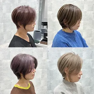 カラー ショート 白髪ぼかし×レイヤー 稲垣 圭祐のヘアスタイル