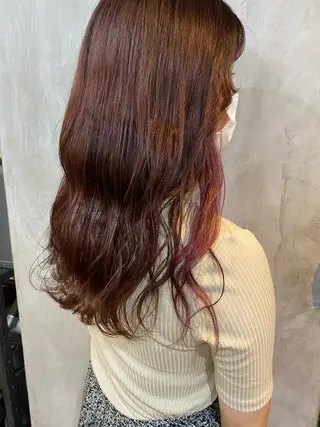 ロング カラー ヘアアレンジ 切りっぱなしボブ/ デザインカラー店長のヘアスタイル