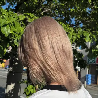 セミロング カラー メンズ 梨ア .のヘアスタイル