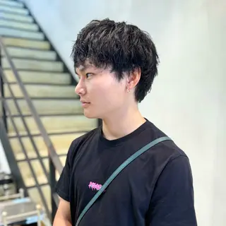 メンズ メンズパーマ/フェ ザーパーマ/古川晴輝のヘアスタイル