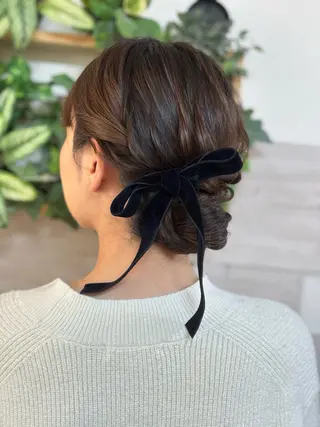 セミロング ヘアアレンジ ヘアメ/着付け 清水玲歌のヘアスタイル