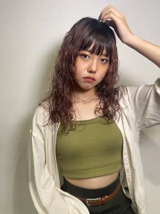 ロング パーマ アトム/ウルフ パーマ/レイヤーのヘアスタイル