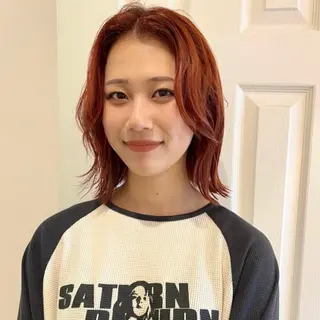 ミディアム カラー arisa/暖色 /伏見/レイヤーのヘアスタイル