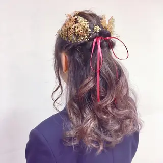 セミロング カラー ヘアアレンジ 【Sweep】おじま のぞみのヘアスタイル