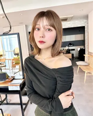 ミディアム SYUN/ 縮毛矯正/髪質改善のヘアスタイル