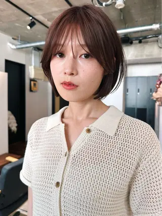 ショート カラー パーマ 🫧小顔×似合わせ× 透明感カラー🫧のヘアスタイル