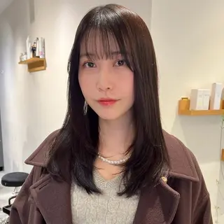 セミロング 圧倒的透明感カラー ⭐️NAOKIのヘアスタイル