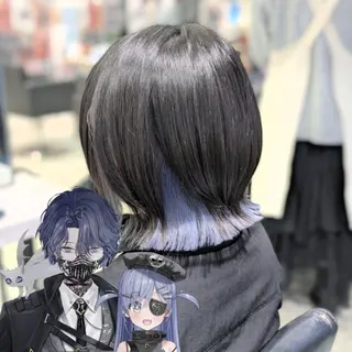 セミロング カラー 推しカラー🦉にじさ んじカラー🌈🕒✨のヘアスタイル