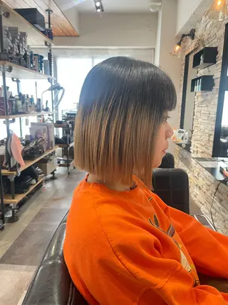 ミディアム かりん髪質改善 /メンズカットのヘアスタイル