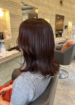ミディアム カラー パーマ/艶カラー/ 髪質改善/伊藤愛麻のヘアスタイル