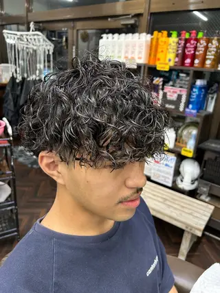 パーマ メンズ B.B.Cams西原店所属・無料モデル募集中‼️ 安座間💈のヘアスタイル