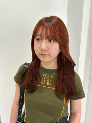 ロング カラー 愛結 暖色カラー🎀🩰のヘアスタイル