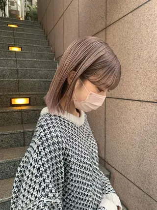 ミディアム カラー REINA☁️透明感 カラー/ぷつっと♡のヘアスタイル