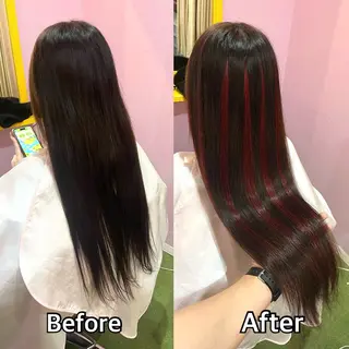 ロング シール＋ちび編み込み エクステ梅田🐨のヘアスタイル