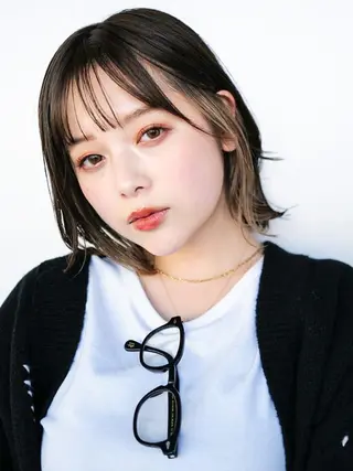 ミディアム カラー ヘアアレンジ cecil hair 難波店所属・髪質改善透明感カラー /SHOGO☀️のヘアスタイル