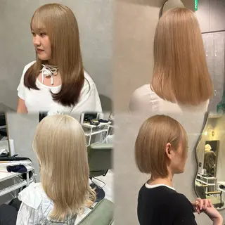 セミロング カラー 艶カラー レイヤーカット　ゆめのヘアスタイル