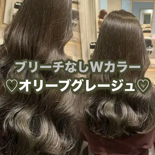 セミロング カラー 💖ダブルカラー/ ケアカラー/レナ💖のヘアスタイル
